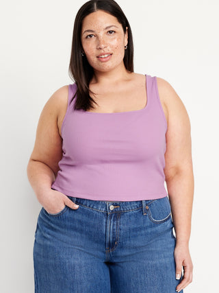 Camiseta sin Mangas de Punto de Canalé