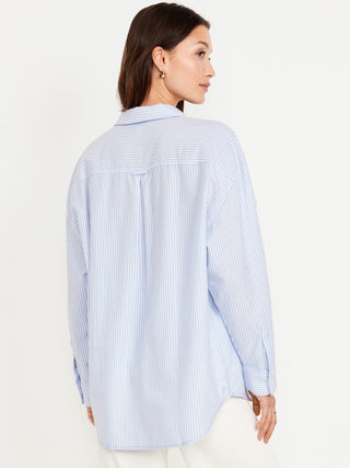 Camisa Manga Larga Oversize con Bolsillo