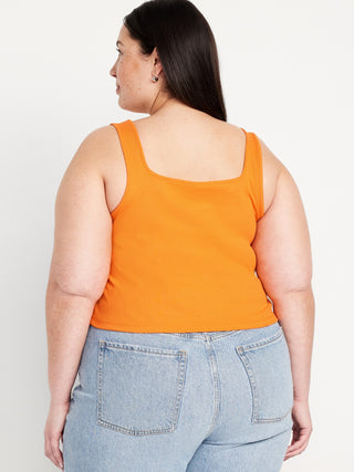 Camiseta sin Mangas de Punto de Canalé