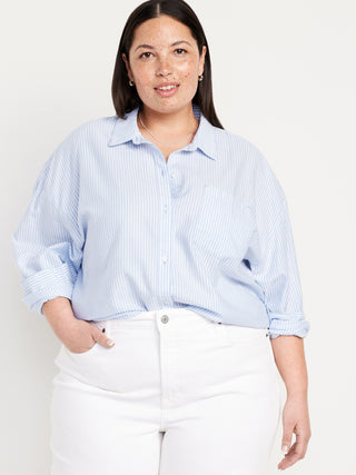 Camisa Manga Larga Oversize con Bolsillo