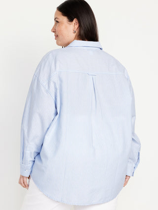 Camisa Manga Larga Oversize con Bolsillo