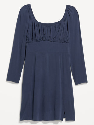 Vestido Manga Larga con Escote Corazón