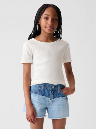Camiseta Manga Corta de Canalé, Niña