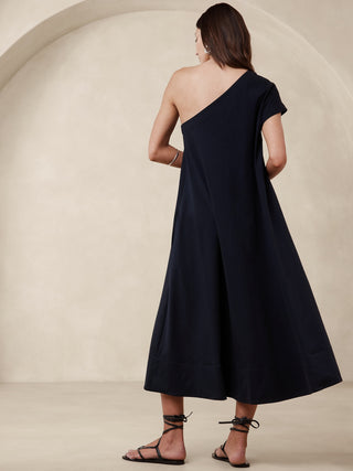 Vestido Asimétrico con Bolsillos de Algodón