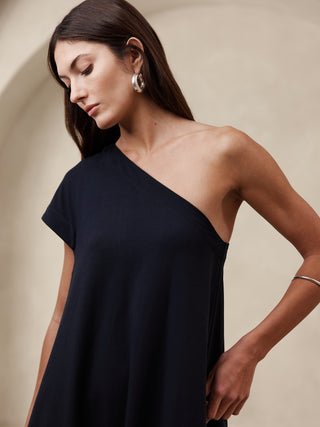 Vestido Asimétrico con Bolsillos de Algodón