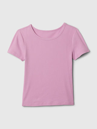 Camiseta Manga Corta de Canalé, Niña