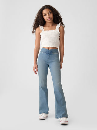 Jeans Acampanados Talle Alto con Cintura Elástica, Niña