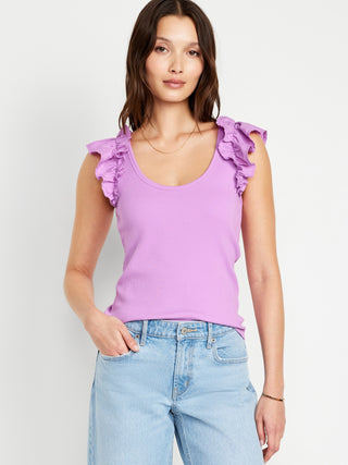 Blusa sin Mangas con Volantes
