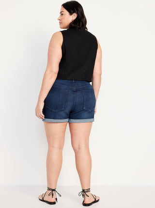 Short Denim Talle Alto con Bolsillos