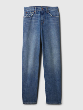 Jeans Barrel Talle Alto con Bolsillos