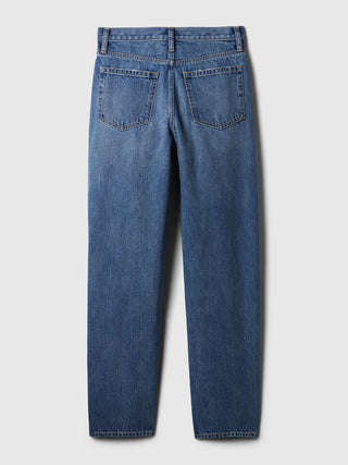 Jeans Barrel Talle Alto con Bolsillos