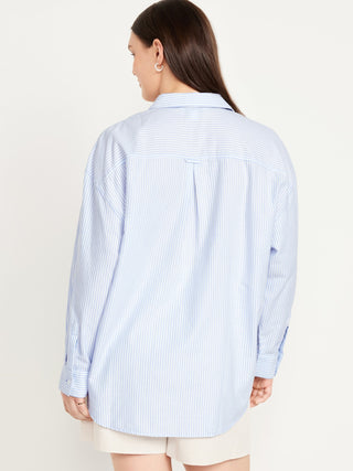 Camisa Manga Larga Oversize con Bolsillo