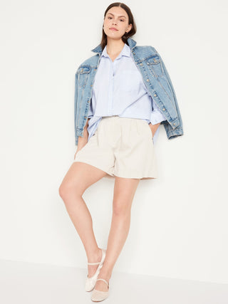Camisa Manga Larga Oversize con Bolsillo
