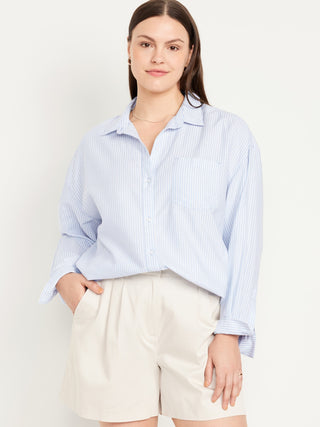 Camisa Manga Larga Oversize con Bolsillo