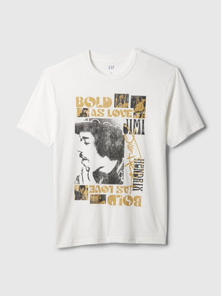 Camiseta Manga Corta con Gráfico Jimi Hendrix