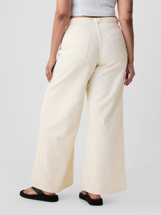 Jeans Holgados Talle Medio con Bolsillos