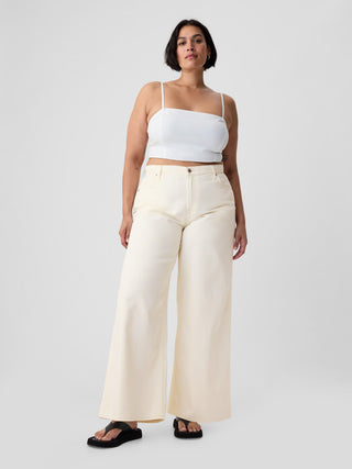 Jeans Holgados Talle Medio con Bolsillos