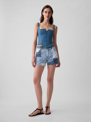 Short Denim Talle Bajo Patchwork