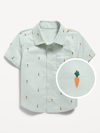 Camisa Manga Corta de Algodón con Estampado, Bebé