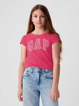 Camiseta Cuello Redondo con Logo, Niña