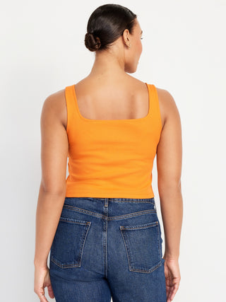 Camiseta sin Mangas de Punto de Canalé