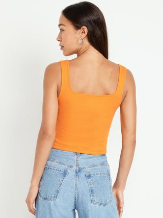 Camiseta sin Mangas de Punto de Canalé