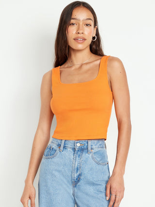 Camiseta sin Mangas de Punto de Canalé