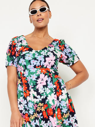 Vestido Midi con Cintura Imperio de Algodón