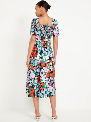 Vestido Midi con Cintura Imperio de Algodón