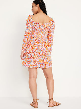 Vestido Manga Larga con Escote Corazón