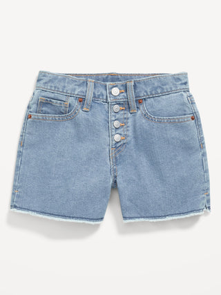 Short Denim Talle Alto con Botones, Niña