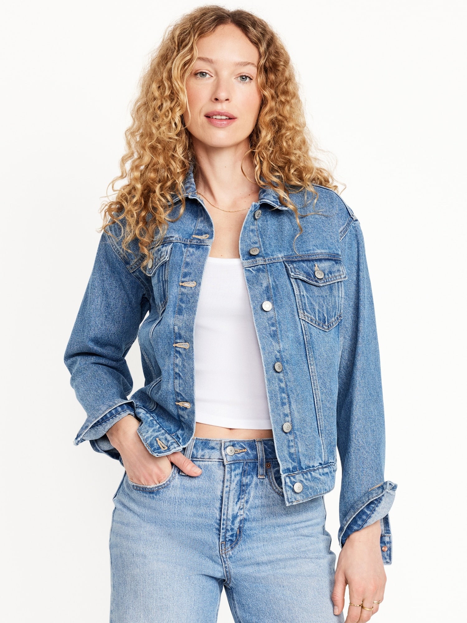 Old Navy Chaquetas De Mujer De Mezclilla Chaqueta Corta Denim Con
