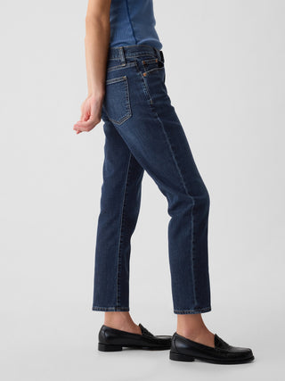 Jeans Talle Medio con Bolsillos