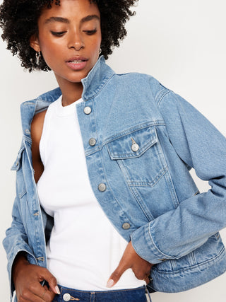 Chaqueta Corta Denim con Bolsillos