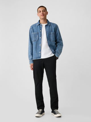 Slim Fit Cotton Trousers with Pockets
