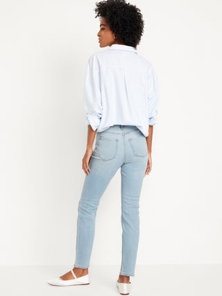 Jeans Ajustado Talle Alto con Bolsillos