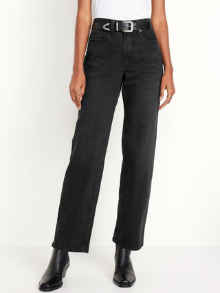 Jeans Holgados Talle Alto con Bolsillos