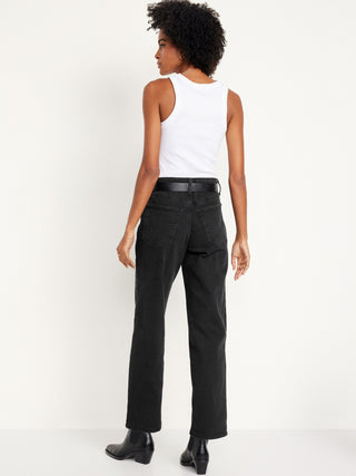 Jeans Holgados Talle Alto con Bolsillos