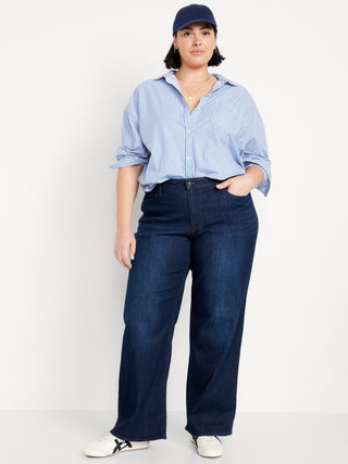 Jeans Wide Leg Talle Alto con Bolsillos