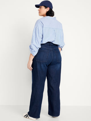 Jeans Wide Leg Talle Alto con Bolsillos