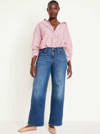 Jeans Wide Leg Talle Alto con Bolsillos