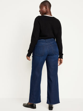 Jeans Wide Leg Talle Alto con Bolsillos