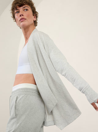 Sudadera Asimétrica Abierta con Bolsillos