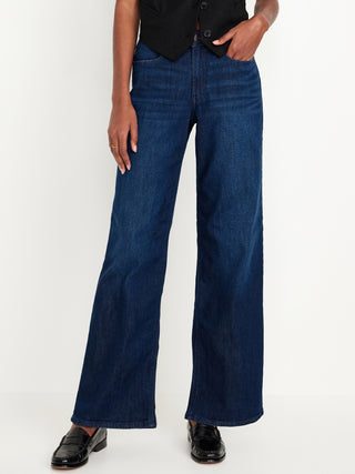 Jeans Wide Leg Talle Alto con Bolsillos