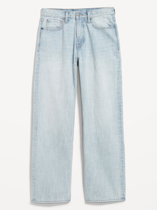 Jeans Holgados Talle Alto con Bolsillos