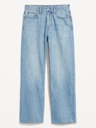 Jeans Holgados Talle Alto con Bolsillos