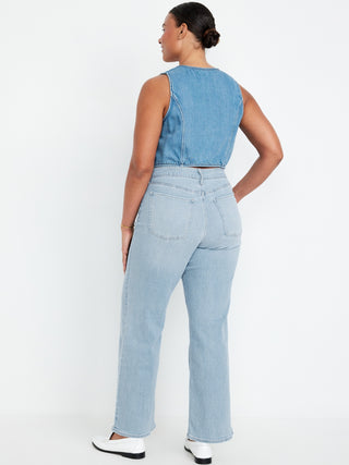 Jeans Wide Leg Talle Alto con Bolsillos