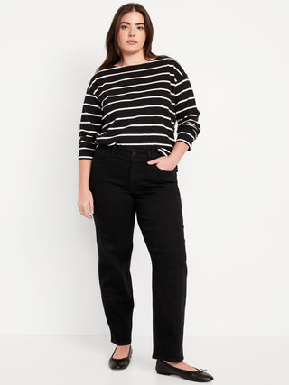 Jeans Rectos Talle Alto con Bolsillos