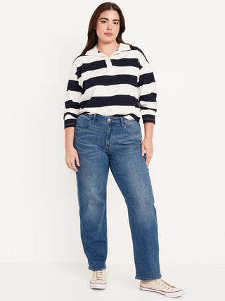 Jeans Rectos Talle Alto con Bolsillos