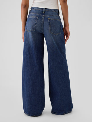 Jeans Holgados Talle Medio con Bolsillos